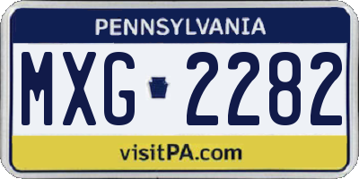 PA license plate MXG2282
