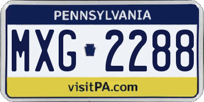 PA license plate MXG2288