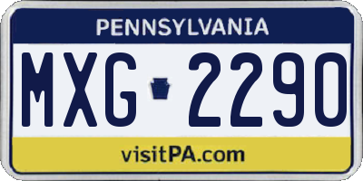 PA license plate MXG2290