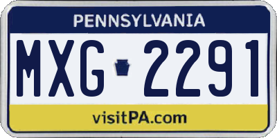 PA license plate MXG2291