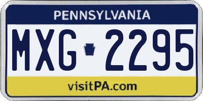 PA license plate MXG2295