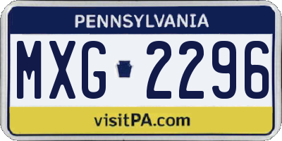 PA license plate MXG2296