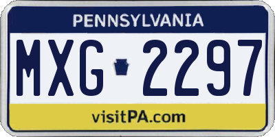 PA license plate MXG2297