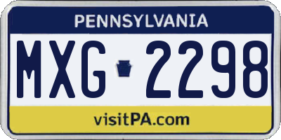 PA license plate MXG2298