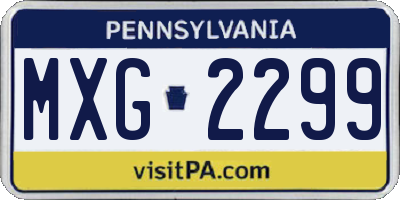 PA license plate MXG2299