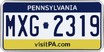 PA license plate MXG2319