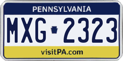 PA license plate MXG2323