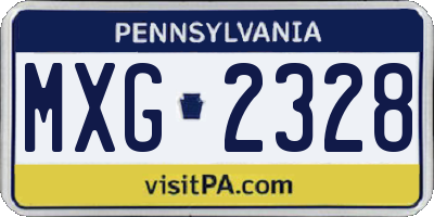 PA license plate MXG2328