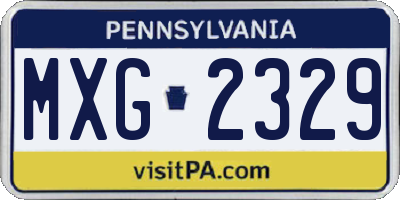 PA license plate MXG2329