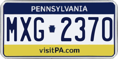 PA license plate MXG2370