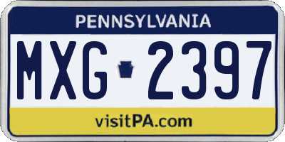 PA license plate MXG2397
