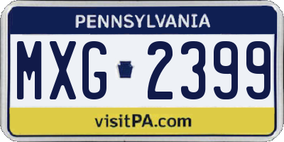 PA license plate MXG2399