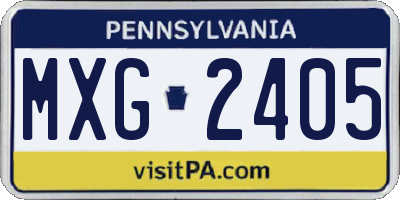 PA license plate MXG2405