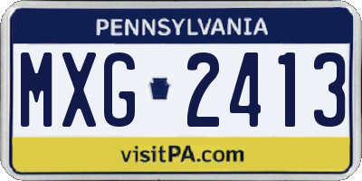 PA license plate MXG2413