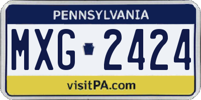 PA license plate MXG2424