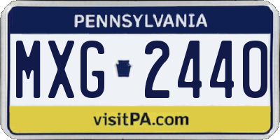 PA license plate MXG2440