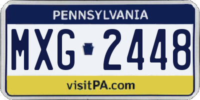 PA license plate MXG2448