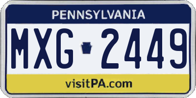 PA license plate MXG2449