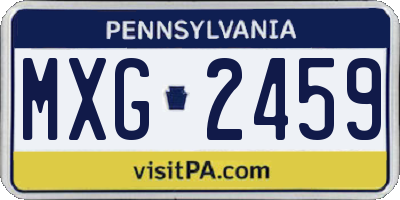 PA license plate MXG2459