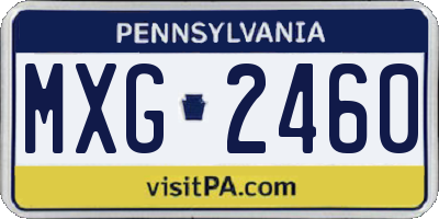 PA license plate MXG2460