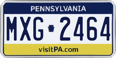PA license plate MXG2464