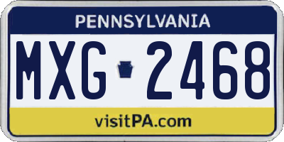 PA license plate MXG2468