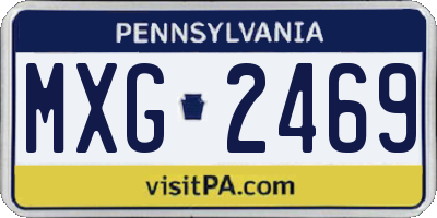 PA license plate MXG2469