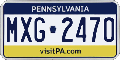 PA license plate MXG2470