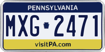 PA license plate MXG2471