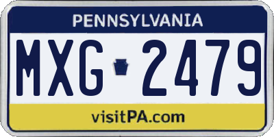 PA license plate MXG2479