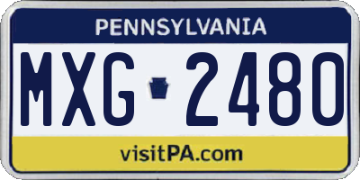 PA license plate MXG2480