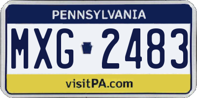 PA license plate MXG2483