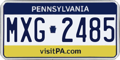 PA license plate MXG2485