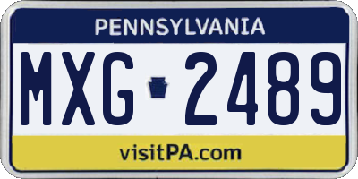 PA license plate MXG2489