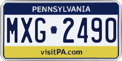 PA license plate MXG2490