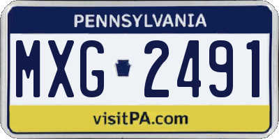 PA license plate MXG2491