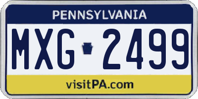 PA license plate MXG2499