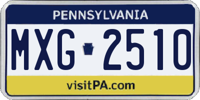 PA license plate MXG2510