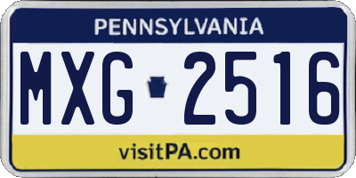 PA license plate MXG2516