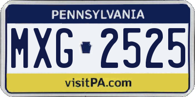 PA license plate MXG2525