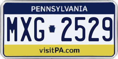 PA license plate MXG2529