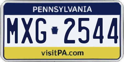PA license plate MXG2544