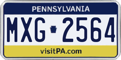 PA license plate MXG2564