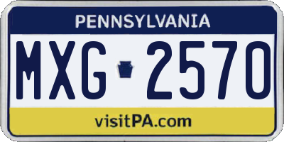 PA license plate MXG2570