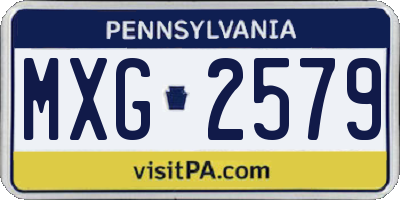PA license plate MXG2579