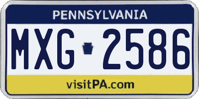 PA license plate MXG2586