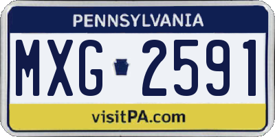 PA license plate MXG2591