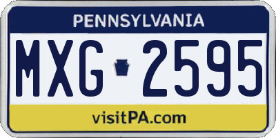 PA license plate MXG2595