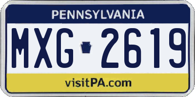 PA license plate MXG2619