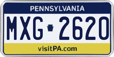 PA license plate MXG2620